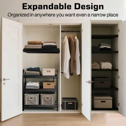 Vista 5 de HESPULA Zapatero de 3 niveles, organizador de zapatos de acero inoxidable, estante de almacenamiento, no requiere herramientas, tornillos apretados