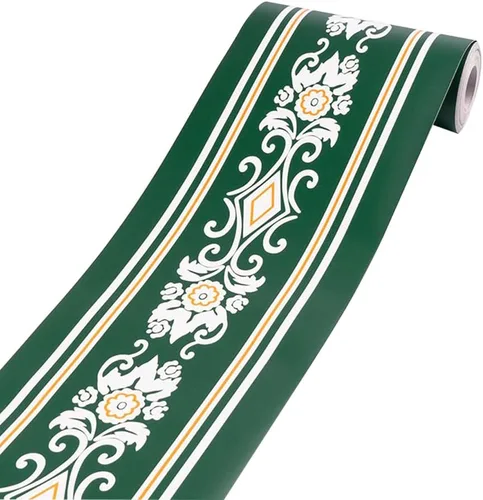 Vista 6 de Papel pintado grueso borde autoadhesivo PVC azulejos rollo extraíble baño cocina pared decoración beige Moire
