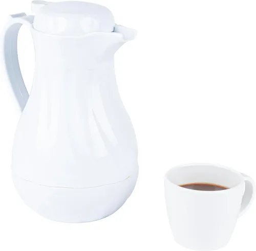 Vista 16 de Restaurantware Jarra térmica para café, paquete de 1 servidor de café aislado de plástico de 20 onzas con mango ergonómico, cafetera negra