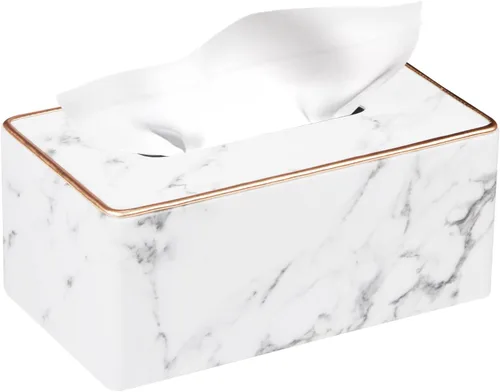 Vista 11 de Funda rectangular de cuero para caja de pañuelos, soporte de caja de pañuelos moderno rectangular para toallas de papel, dispensador de pañuelos