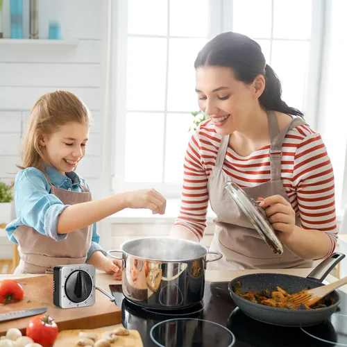 Vista 2 de Temporizadores de cocina para cocinar, reloj temporizador de cocina de chef con alarma fuerte, temporizador de escritorio 100% mecánico -