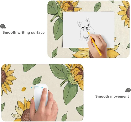 Vista 3 de ALAZA Retro Sunflower Large Gaming Mouse Pad Big Mousepad Mice Keyboard Mat with Non-Slip Rubber Base for Computer Laptop Home & Office, 31.5 X 11.8