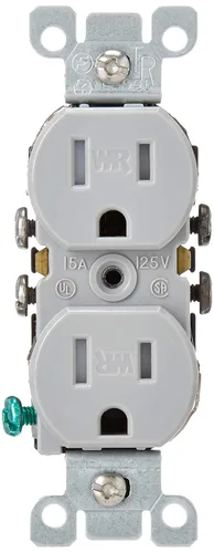 Vista 2 de Leviton - interruptor seguro y resistente al clima con receptáculo doble, W5320-T0G