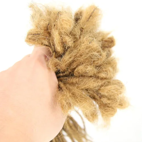 Vista 5 de Minilocs - Extensiones de rastas de 0.1 in, 100 hebras, extensiones de cabello humano rubio miel, marrón, trenzas de ganchillo