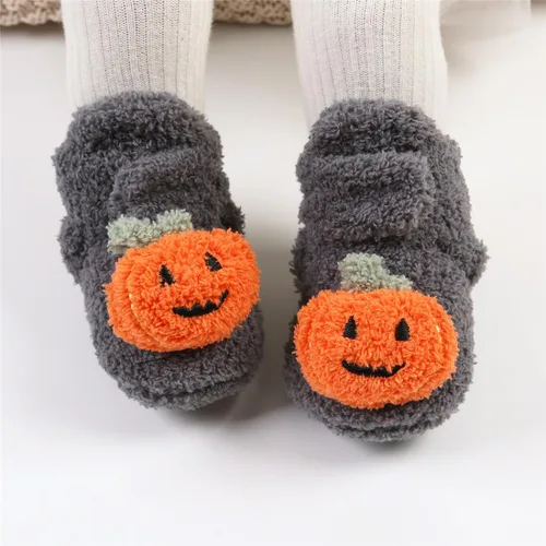 Vista 2 de Timatego Botines para recién nacidos, para bebés, niños y niñas, antideslizantes, suela suave, cálidos, para invierno, para casa, zapatos de cuna