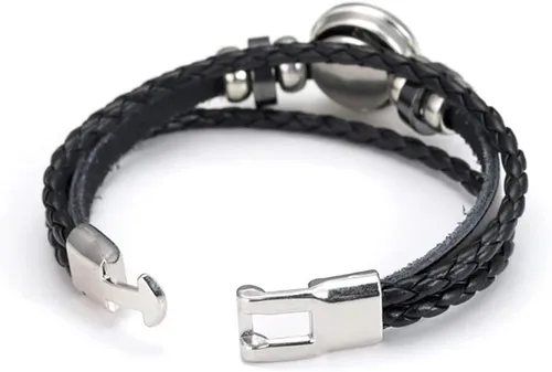Vista 3 de Pulsera trenzada con la bandera de Nicaragua, cadena de cuero, pulsera de cristal, pulsera hecha a mano para hombre y mujer, regalo especial