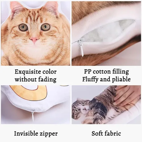 Vista 5 de Seamaid Almohada de fotos personalizada para mascotas con almohada en forma de foto, regalos personalizados con fotos para Navidad, día de San