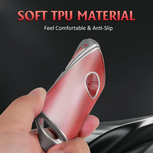 Vista 6 de Funda de TPU suave para llavero compatible con Mazda 3/3 Hatchback, CX-5, CX-30, CX-10 2/3/4 botón sin llave con control remoto (rojo mate) 360