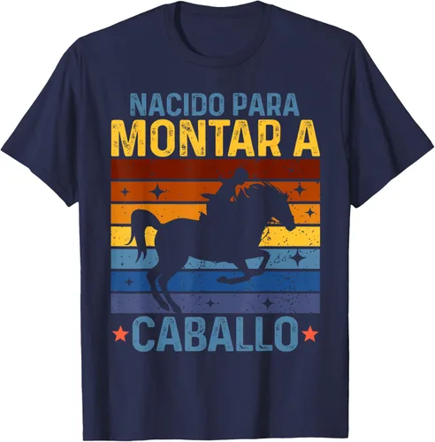 Vista 9 de Horse Rider Equestrian Riding Nacido Camiseta Para Montar A Caballo Negro