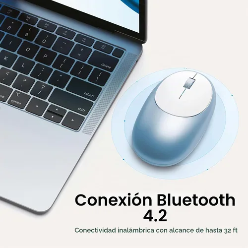 Vista 2 de Satechi M1 - Mouse inalámbrico Bluetooth, recargable USB-C, compacto y portátil, para MacBook Air/Pro M5/M4, iPad Air/Pro M5/M4/M3, iPad mini, Mac