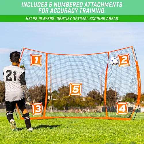 Vista 3 de GoSports Strike Net - Portería de entrenamiento de fútbol – Entrenador de red de tiro para todos los niveles de habilidad – 12 pies x 8 pies o 18