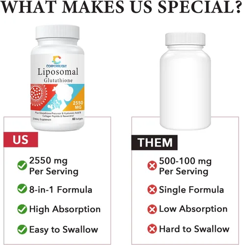 Vista 6 de Cápsulas blandas de glutatión liposomal, absorción mejorada, liberación liposomal, forma activa, L-glutatión, celular, función inmune