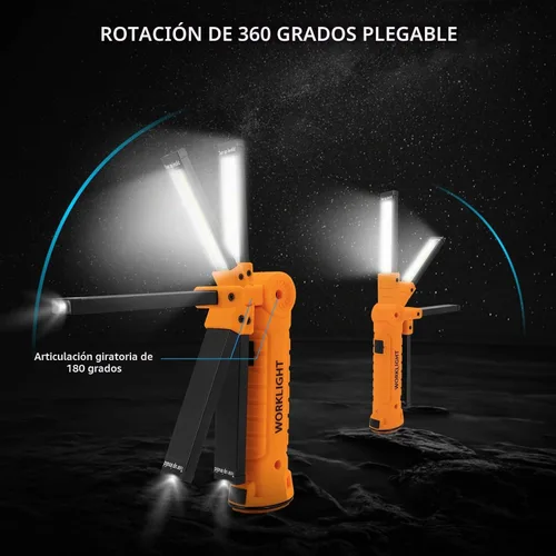 Vista 4 de Lmaytech Regalos de herramientas para hombres, luces LED recargables de trabajo, paquete de 2, base magnética, regalos de Navidad para él, papá