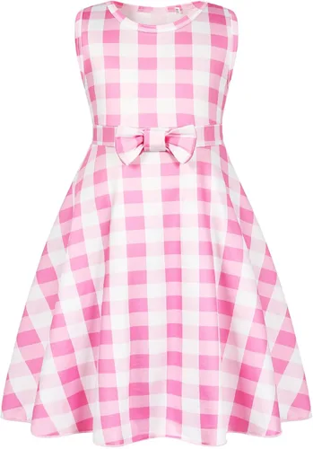 Vista 2 de Eledobby Girls Cute Doll Costume Gingham Dress Kids Halloween Outfits Cosplay Plaid Dresses Birthday Party Dress Up Clothes