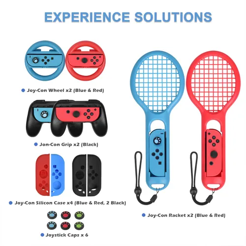 Vista 4 de Welwel Accessories Bundle Compatible with Nintendo Switch, Accessories Kit with Carrying Case, 5 Angles Bracket, Charging Dock, 24 Games Case