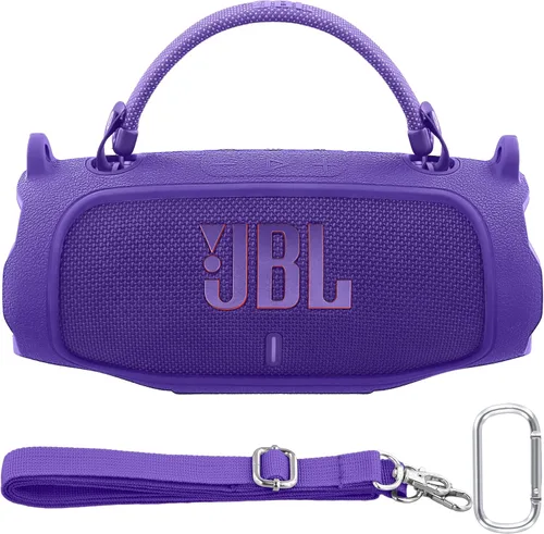 Vista 50 de Funda de silicona compatible con JBL Charge 5 Altavoz Bluetooth portátil impermeable (Cubierta de silicona negra)