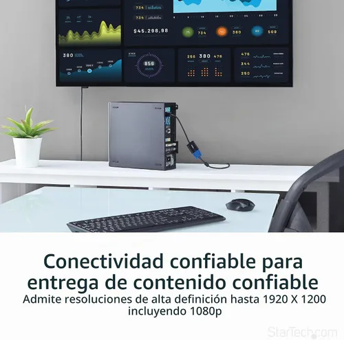 Vista 4 de StarTech Adaptador activo de DisplayPort a VGA, 1080p60, DP1.2 DP2VGA3