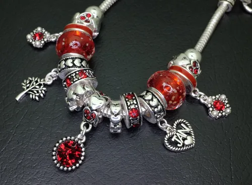 Vista 4 de Falari Pulsera de piedra natal, cuentas multicolor en tono plateado, Metal