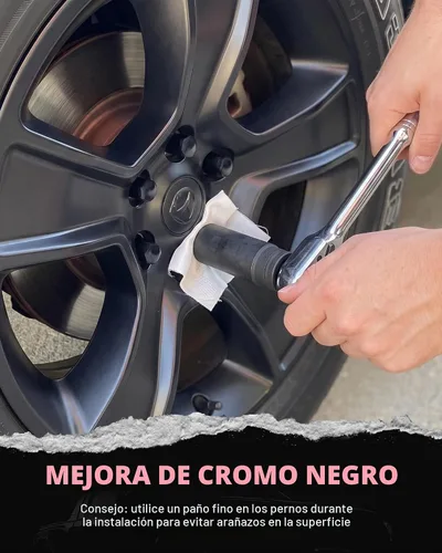 Vista 8 de KSP 14X1.5 Juego de tuercas de rueda para Silverado Sierra 6 Lug Stock Aluminio Llanta, 24 piezas de tuercas de rueda OEM negras cromadas