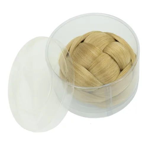 Vista 6 de IMISSU Trenzado Chignon Dancer Hair Donut Hairpieces Scrunchie Claw Hair Moño Updo para bodas y fiestas (M3 rubio ceniza)
