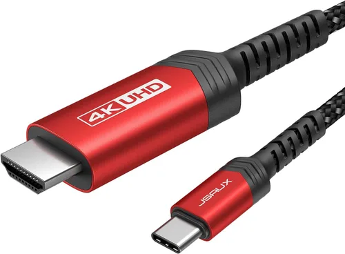 Vista 12 de JSAUX Cable USB C a HDMI de 3.3 pies Cable USB 3.1 tipo C a HDMI 2.0 de 4K a 60Hz, compatible con Thunderbolt 3/4, iPhone 16/16 Plus/16 Pro/16 Pro