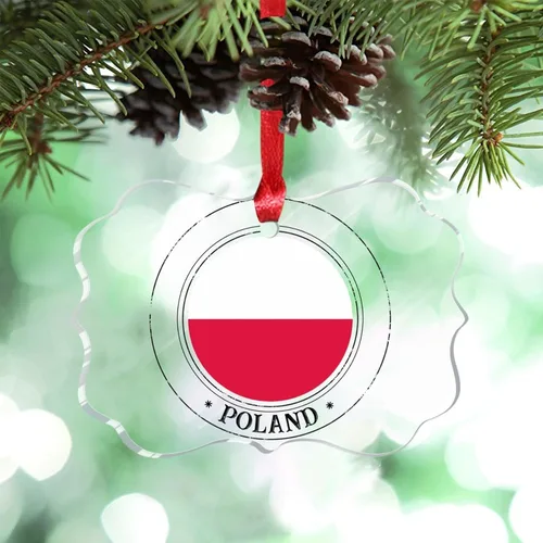Vista 33 de Bandera nacional de Noruega, adornos de Navidad patrióticos 2023, decoraciones de Navidad para árbol, adornos acrílicos transparentes, colgante