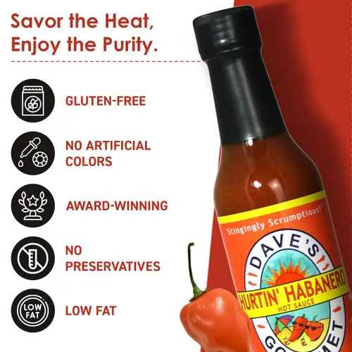 Vista 10 de Dave's Salsa Gourmet, hurtin Habanero, 5 Onza