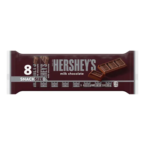 Vista 7 de HERSHEY'S Tamaño de bocadillo de chocolate con leche, barras de caramelo, 0.45 onzas (8 unidades)
