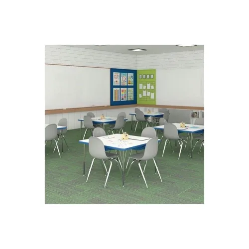 Vista 2 de Correll - Tabla rectangular de 24 x 60 pulgadas, tabla de actividades, altura ajustable, laminado de alta presión blanco duradero, muebles