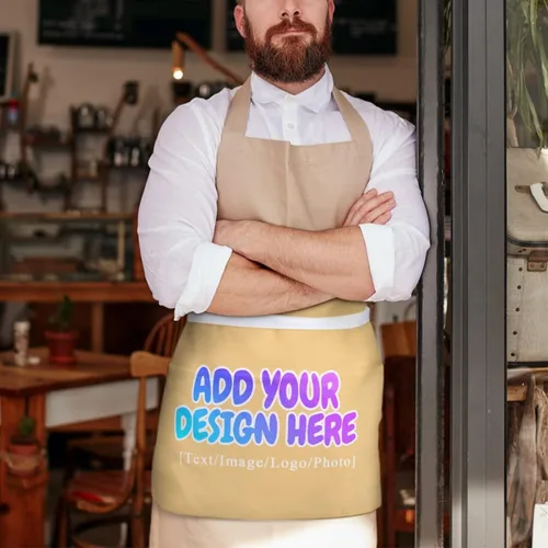 Vista 184 de AXKEUDO Delantal personalizado con bolsillos, delantales de cintura para camarera para cocinar en casa, restaurante, servir trabajo