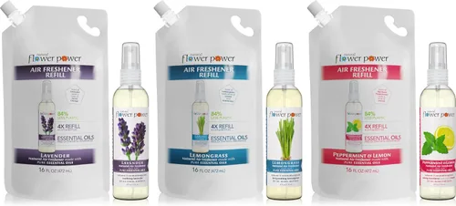 Vista 11 de Natural Flower Power Ambientador en aerosol – Eliminador de olores con aceites esenciales – Hogar, automóvil y tela – Libre de crueldad animal