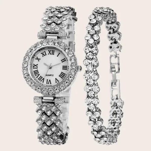 Vista 5 de Women Diamond Watchs Luxury Fashion Ladies Bangle Bracelet Set Wrist Watch Female Dress Watch