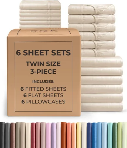 Vista 180 de Pack of 2, Twin Size 3 Piece Sheet Set - Breathable & Cooling - White