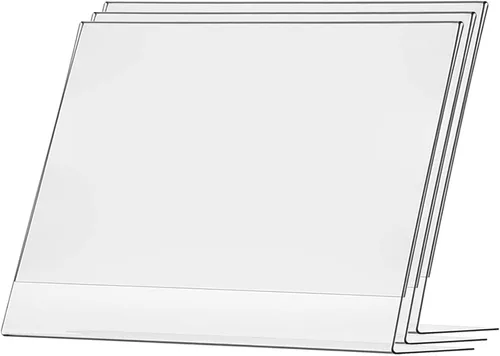 Vista 15 de Marketing Holders 4 Pack 17 "x 11" Mesa Horizontal Carpa Carpa Soporte de Letrero de Acrílico Claro Aviso Tienda de Documentos Marco de Señalización