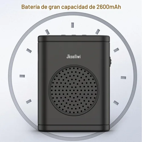 Vista 6 de Amplificador de voz con micrófono inalámbrico de solapa con clip, [Bluetooth 5.3] Micrófono para profesor para aula, Sistema PA de altavoz mini