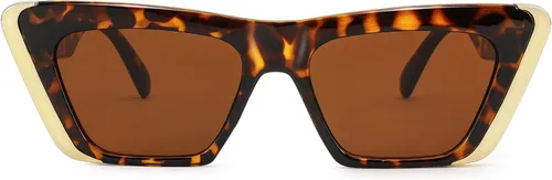 Vista 2 de FEISEDY Gafas de sol retro para mujeres y hombres, estilo vintage, ojo de gato, a la moda, de metal, cuadrados, de los años 70, montura clásica