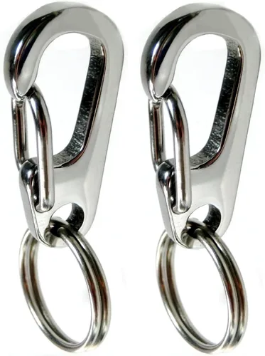 Vista 3 de Stainless Steel Dog Tag Quick Clips - for Medium and Large Dog Collars (Pack of 2)