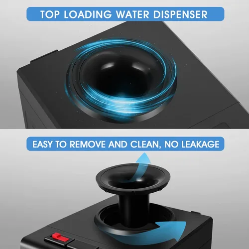 Vista 8 de COSVALVE Dispensador de enfriador de agua, enfriador de agua caliente/fría de carga superior de 5 galones, refrigeración de compresión con gabinete