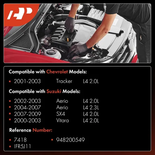 Vista 2 de A-Premium Iridium Platinum Bujías compatibles con Suzuki SX4 2007-2009, Aerio 2002-2007, Vitara 2000-2003 y Chevrolet Tracker 2001-2003, 2.0L 2.3L