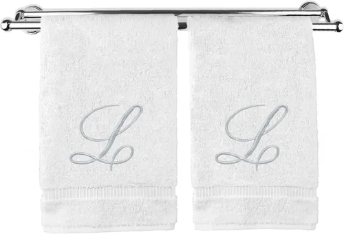 Vista 139 de Toalla de mano con monograma, regalo personalizado, 16 x 30 pulgadas, extra absorbente, 100% algodón turco, acabado de rizo suave, para baño, cocina