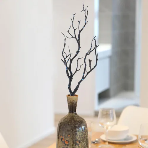 Vista 8 de IMIKEYA 3 ramas de árbol secas de cuernos artificiales, ramitas decorativas secas artificiales, arte de bruja, rama de cuernos de bruja, plantas