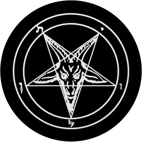Vista 3 de Pentagram Satanic Black Star Motive with Baphomet Goat Head - PopSockets Grip and Stand for Phones and Tablets