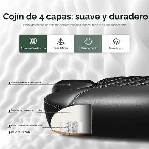 Vista 5 de amseatec Silla de oficina grande y alta, abatible, silla de escritorio