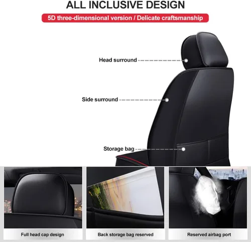 Vista 5 de Aoyade Juego completo de fundas de asiento de automóvil para Focus MK1 MK2 MK3 MK4 ST 1998-2022 protectores de banco divididos delanteros y traseros