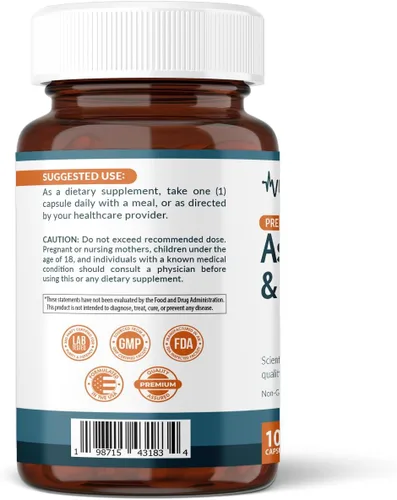 Vista 3 de Astaxantina 24 mg con suplemento de licopeno de 50 mg, 100 cápsulas vegetarianas, sin OMG, sin gluten