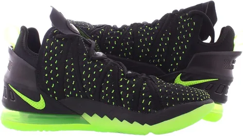 Vista 4 de Nike Tenis de baloncesto Lebron 18 para hombre, NegroVerde Eléctrico-Negro