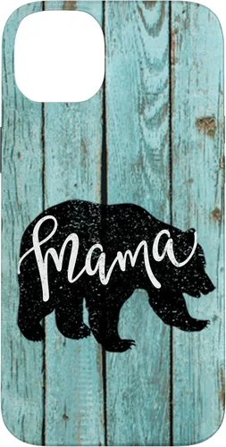Vista 15 de Turquoise Woodgrain Rustic Farmhouse Shiplap Wood Mama Bear Case for iPhone 17