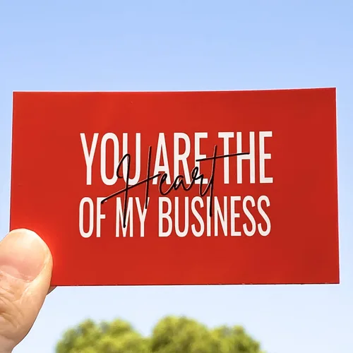 Vista 6 de RXBC2011 Tarjetas de agradecimiento con texto en inglés "You are the Heart of my Business", para negocios en línea, paquete de 100