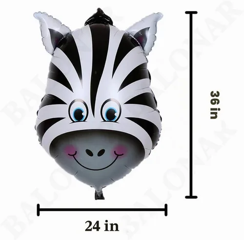 Vista 3 de BALONAR 5 globos de aluminio de 32 pulgadas con diseño de cebra y león