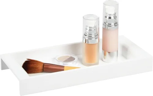 Vista 8 de mDesign Bandeja pequeña de madera, 5 "x 11" x 1.23" de alto, blanco